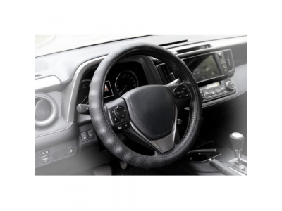 Оплетка ребристая, перфор. иск. кожа, черная, 37-39 см/М