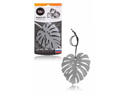 Ароматизатор подвесной пластик "Монстера" черный лед