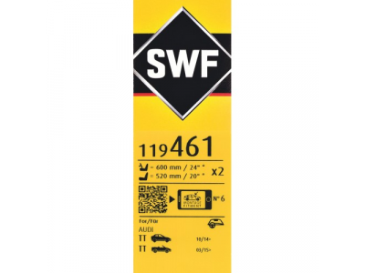 Щетки стеклоочистителя SWF VISIOFLEX,передняя,2 шт., 8S2998002, 600mm/24", бескаркасная