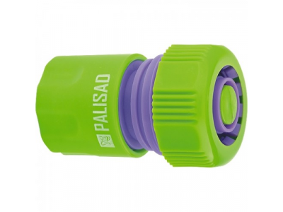 Соединитель пластмассовый быстросъемный для шланга 3/4", аквастоп// PALISAD