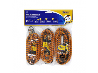 Набор резинок 6 шт.: 2шт.-60см, 2шт.-80см, 2шт.-100см, D=8мм (метал.крючки)