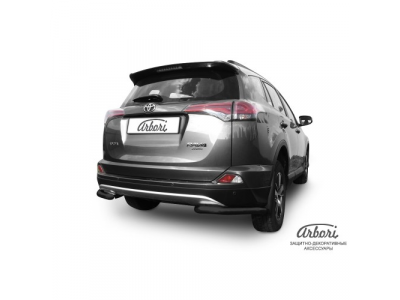 Защита заднего бампера "уголки" Arbori d57 черные TOYOTA RAV-4 2015-