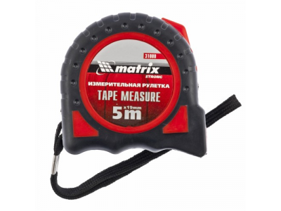 Рулетка Strong, 5 м х 19 мм, обрезиненный корпус // MATRIX