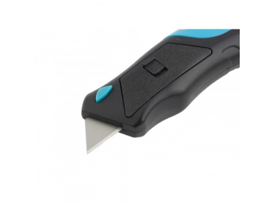 Нож,рем-монтаж,трехкомп. рукоятка,кнопочный авто выброс/возврат лезвия,175 мм +5 з.л// GROSS