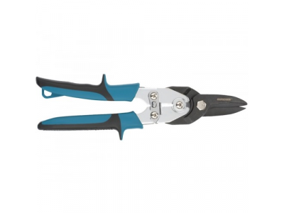 Ножницы по металлу"PIRANHA"усиленные,255 мм,прямой рез,сталь-СrMo,двухкомпонентные рукоятки//GROSS