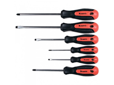 Набор профессиональных отверток Fusion, CrV, 3-компонентная рукоятка antislip, 6 шт.// Matrix