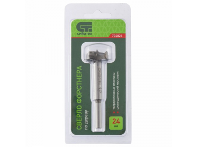 Сверло Форстнера по дереву, 24 мм., цилиндрический хвостовик СИБРТЕХ