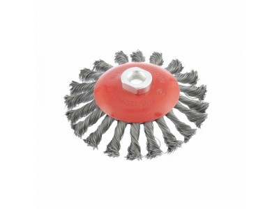 Щетка для УШМ, 125 мм, М14, "тарелка", крученая проволока 0,5 мм// MATRIX