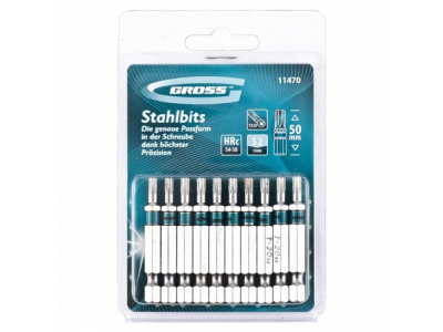 Набор бит TORX 20х50, сталь S2, 10 шт //GROSS