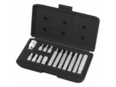 Набор бит HEX, хвостовик-шестигранник 1/2'', CrV,10 мм, 15 предм.// STELS