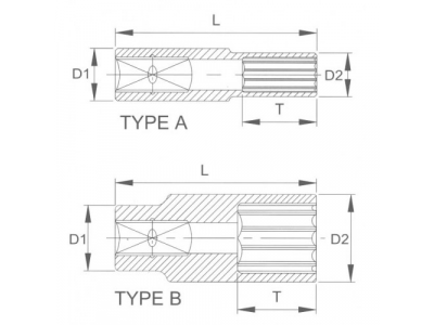 Головка торцевая глубокая 12гр. 1/2" 19мм