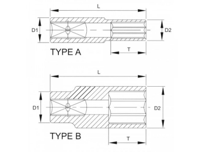 Головка торцевая глубокая 6гр. 3/8" 19мм