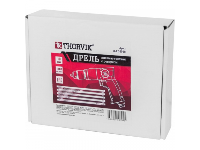 Дрель пневматическая с реверсом, 1800 об/мин, патрон 10 мм от THORVIK Дрель пневматическая с реверсом, 1800 об/мин, патрон 10 мм
