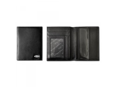 Кожаная обложка для авто-документов Kia, цвет черный, артикул R8480AC510K