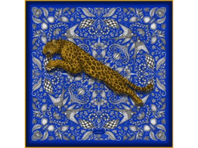 Женский шелковый шарф Jaguar Silk Scarf Cobalt, артикул JSTSILKCOB