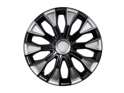 Колпаки колесные 15 дюймов Волтек Т, серебристый/черный, карбон