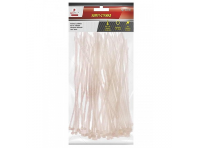 Хомут—стяжка кабельная пластиковая 7.2х350 (100 шт) Белая